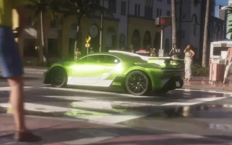 Lime-and-white hypercar